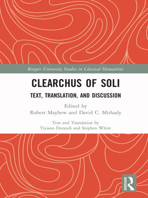 cover image of Clearchus of Soli
